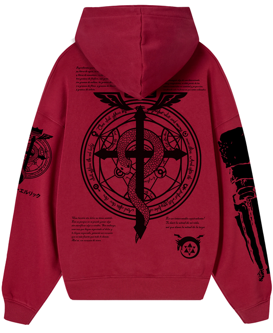 HOODIE/CANGURO ROJO ITALIANO EDWARD ELRIC - FMA