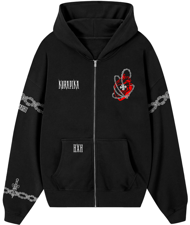 HOODIE/CANGURO NEGRO ZIPPER KURAPIKA - HXH - E. LIMITADA