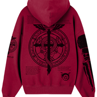 HOODIE/CANGURO ROJO ITALIANO ZIPPER - EDWARD ELRIC - FMA -E.LIMITADA