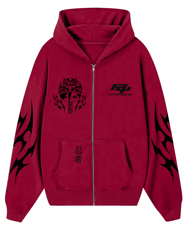 Hoodie/  canguro Zipper Madara - Naruto - rojo italiano E. Limitada