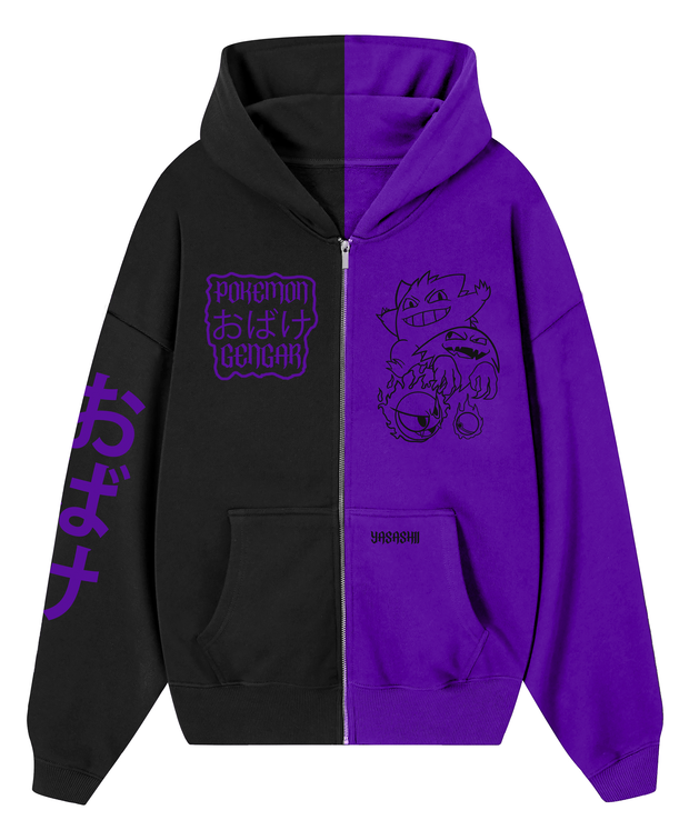 Hoodie/ Canguro Bicolor Zipper Gengar - E. Limitada