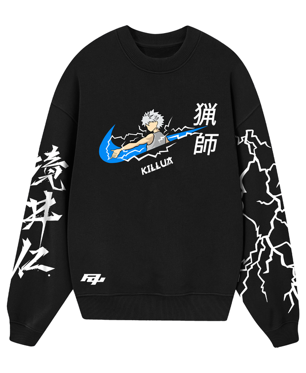 Poleron Cuello Polo Negro Killua Thunder