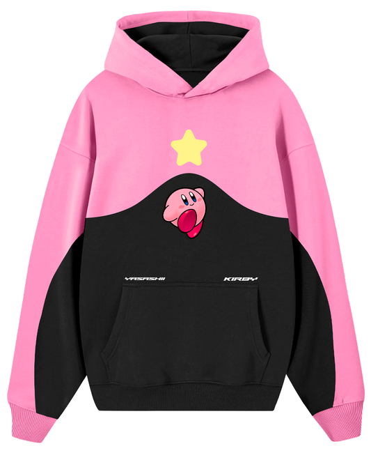 Hoodie/ Canguro Bicolor Curve Kirby Negro