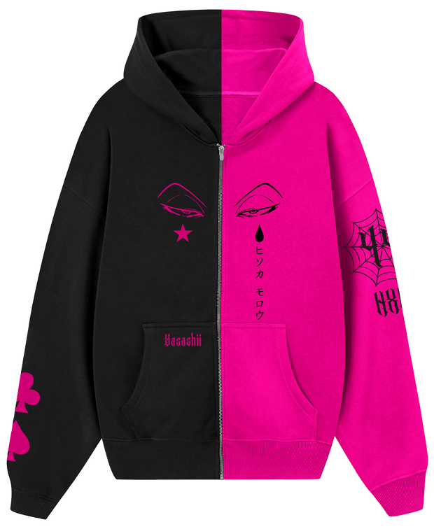 HOODIE/CANGURO BICOLOR ZIPPER HISOKA - HXH - E. LIMITADA