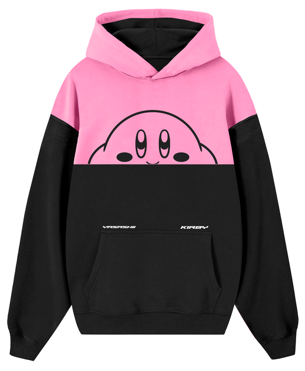 Hoodie/ Canguro Bicolor Kirby manga negra